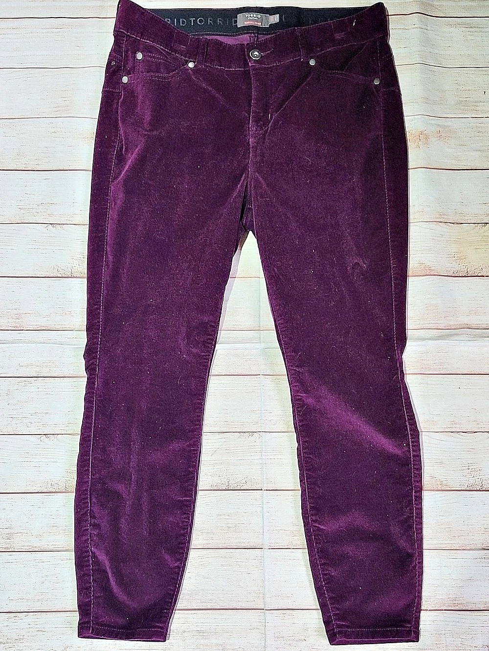 Torrid Bombshell Skinny Corduroy Pant Purple Skinny Pants Size 16R